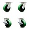 Service Caster 5 Inch Kingpinless Green Poly on Steel Wheel Swivel Caster Set with 2 Brakes SCC SCC-KP30S520-PUR-GB-2-SLB-2 - alternate 1